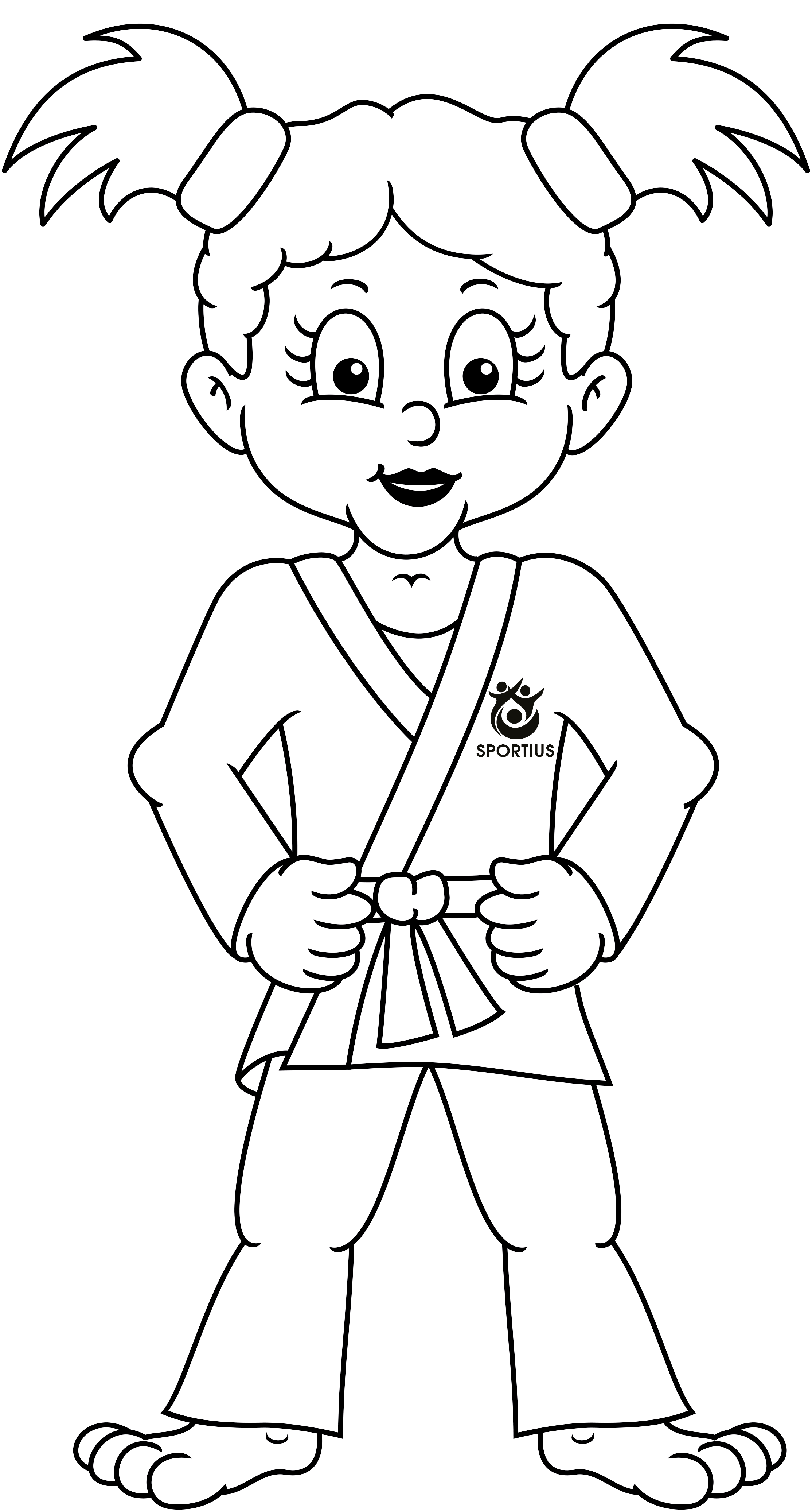 Judo kleurplaat meisje